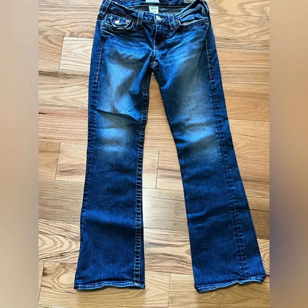 True Religion Women's Dark Blue Flare Jeans - Picture 1 of 8